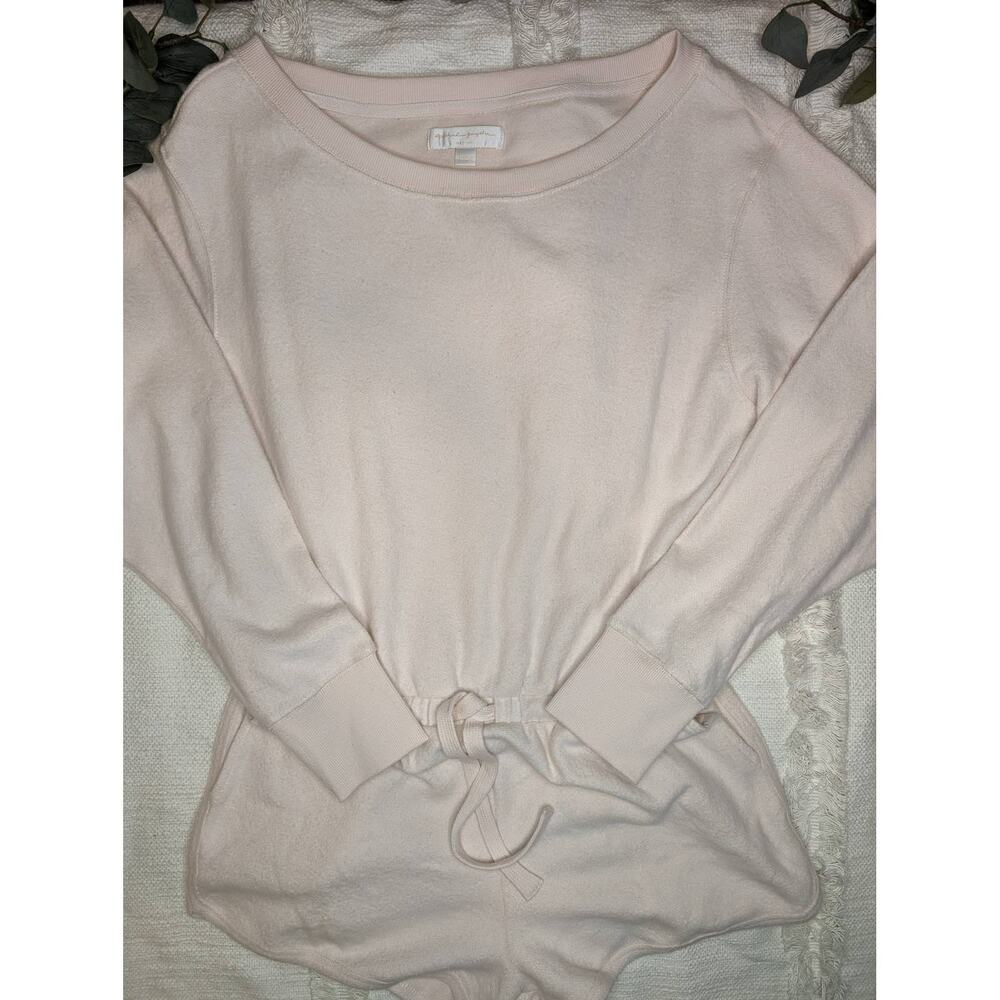 Spiritual Gangster Sherpa off the Shoulder Romper in Blush